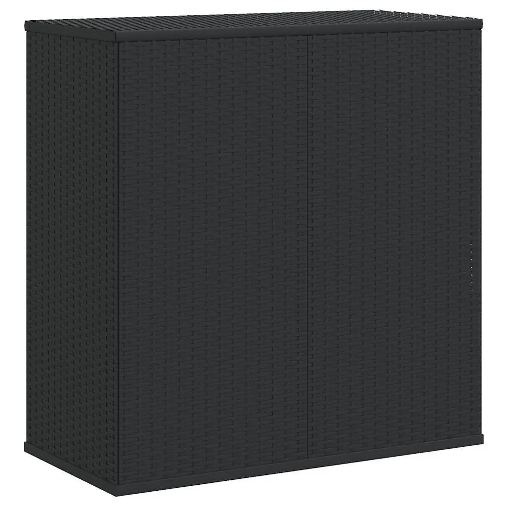 Cushion Storage Box PE Rattan Steel Frame Black 100x49x103.5cm
