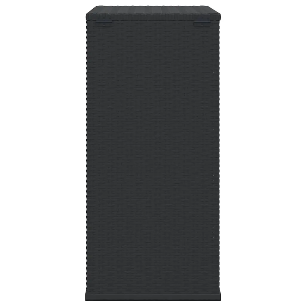 Cushion Storage Box PE Rattan Steel Frame Black 100x49x103.5cm