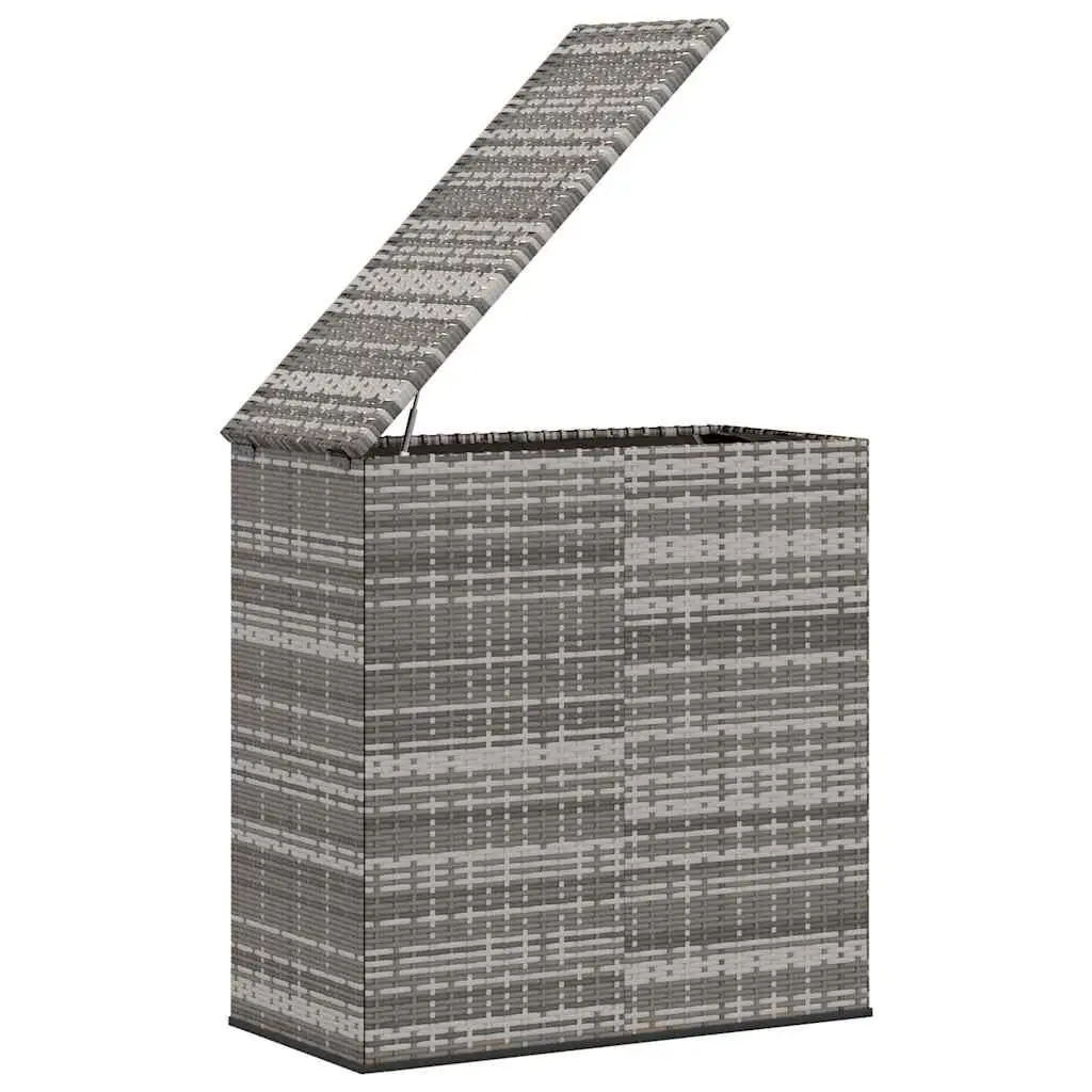 Grey Garden Storage Cushion Box with PE Rattan