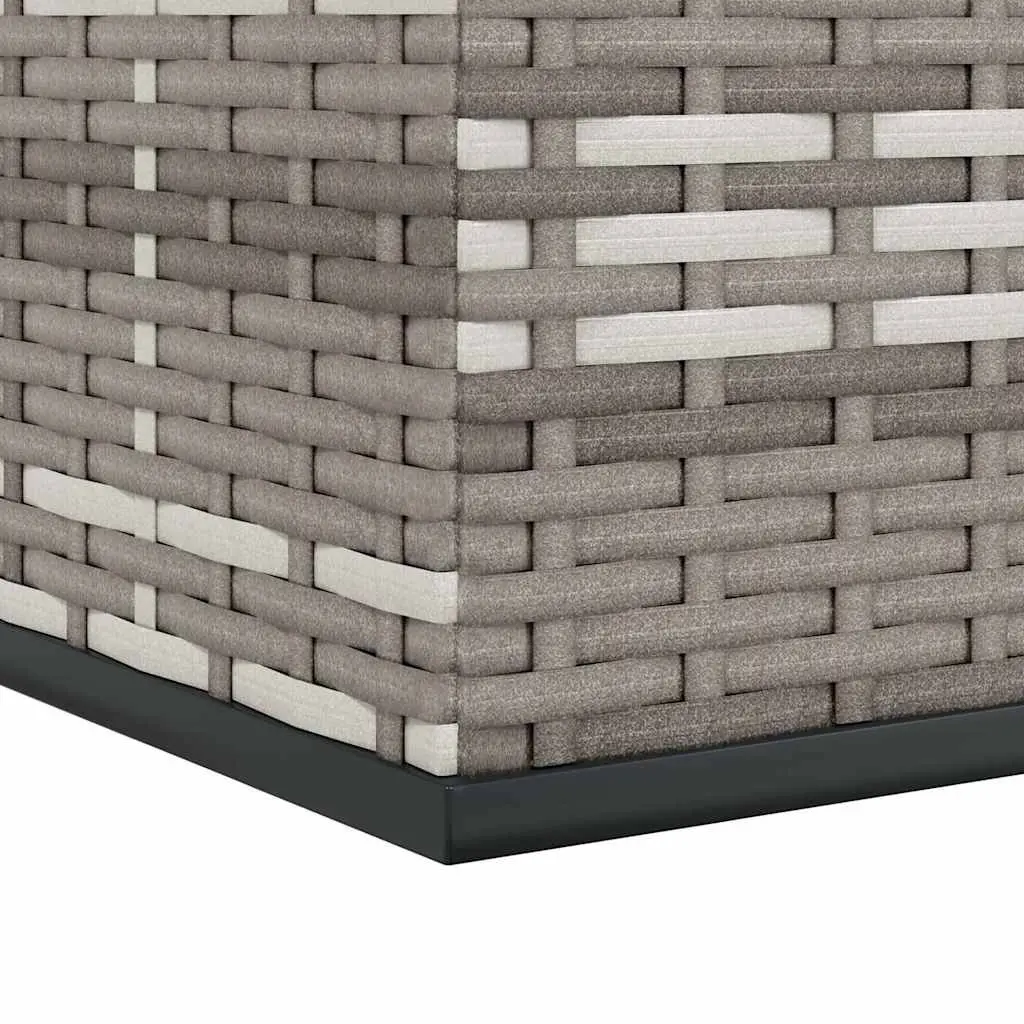 Grey Garden Storage Cushion Box with PE Rattan