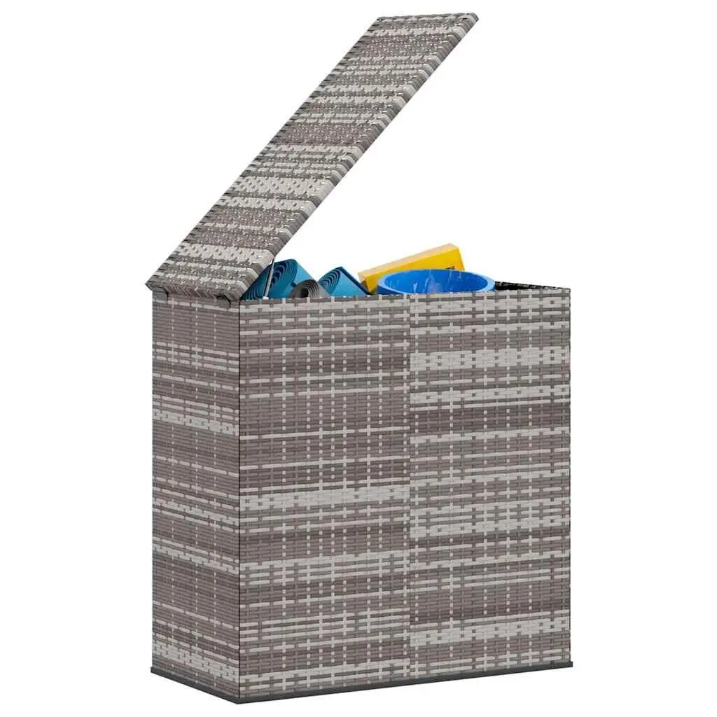 Grey Garden Storage Cushion Box with PE Rattan