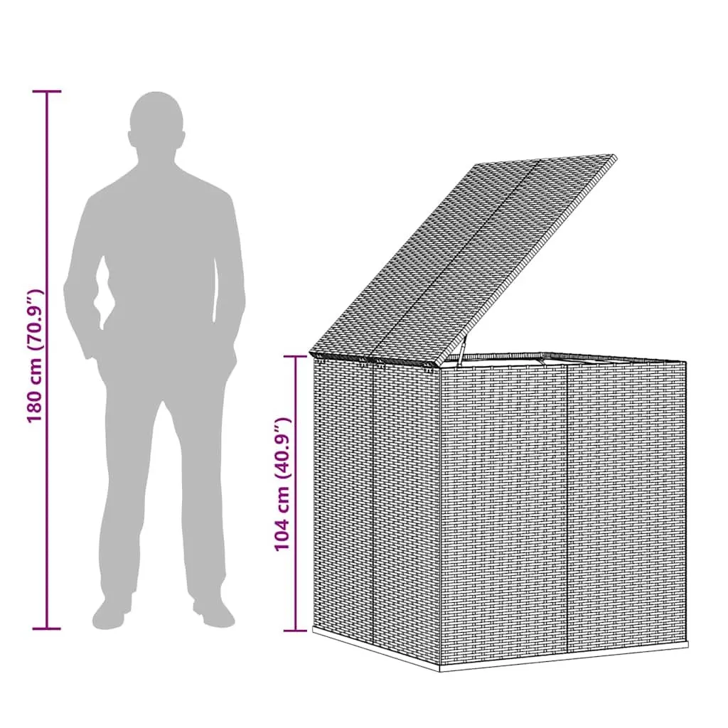 Garden Storage Box with PE Rattan Construction