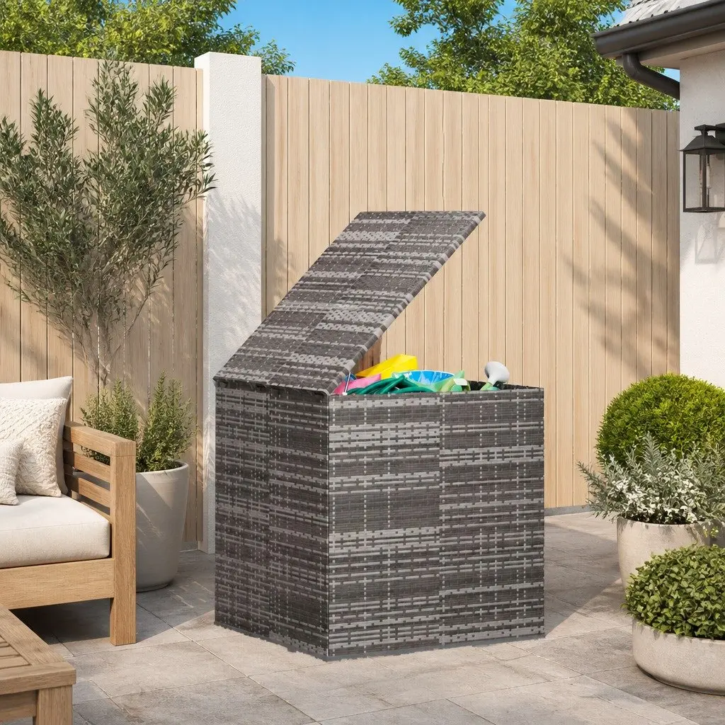 PE Rattan Garden Storage Box 100x97.5x104cm Grey