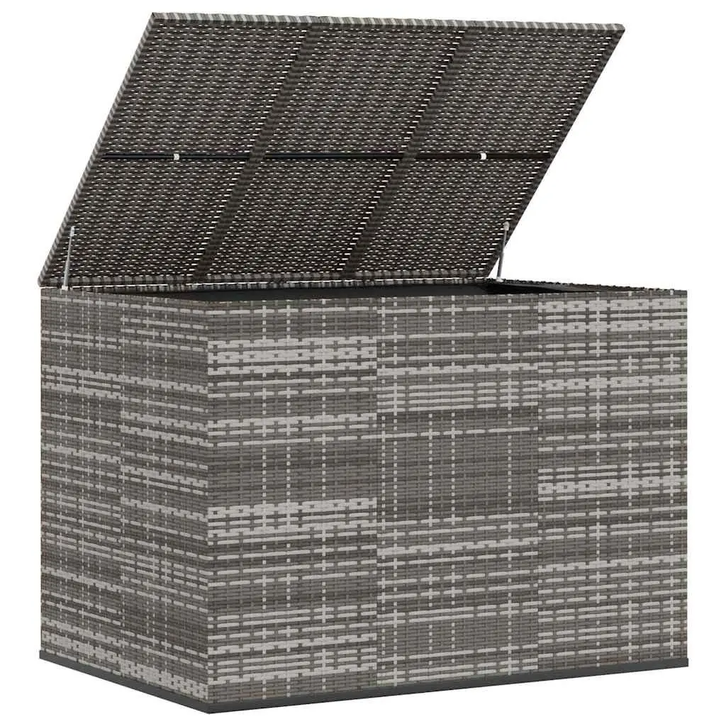 Garden Storage Box PE Rattan 145x100x103cm Grey