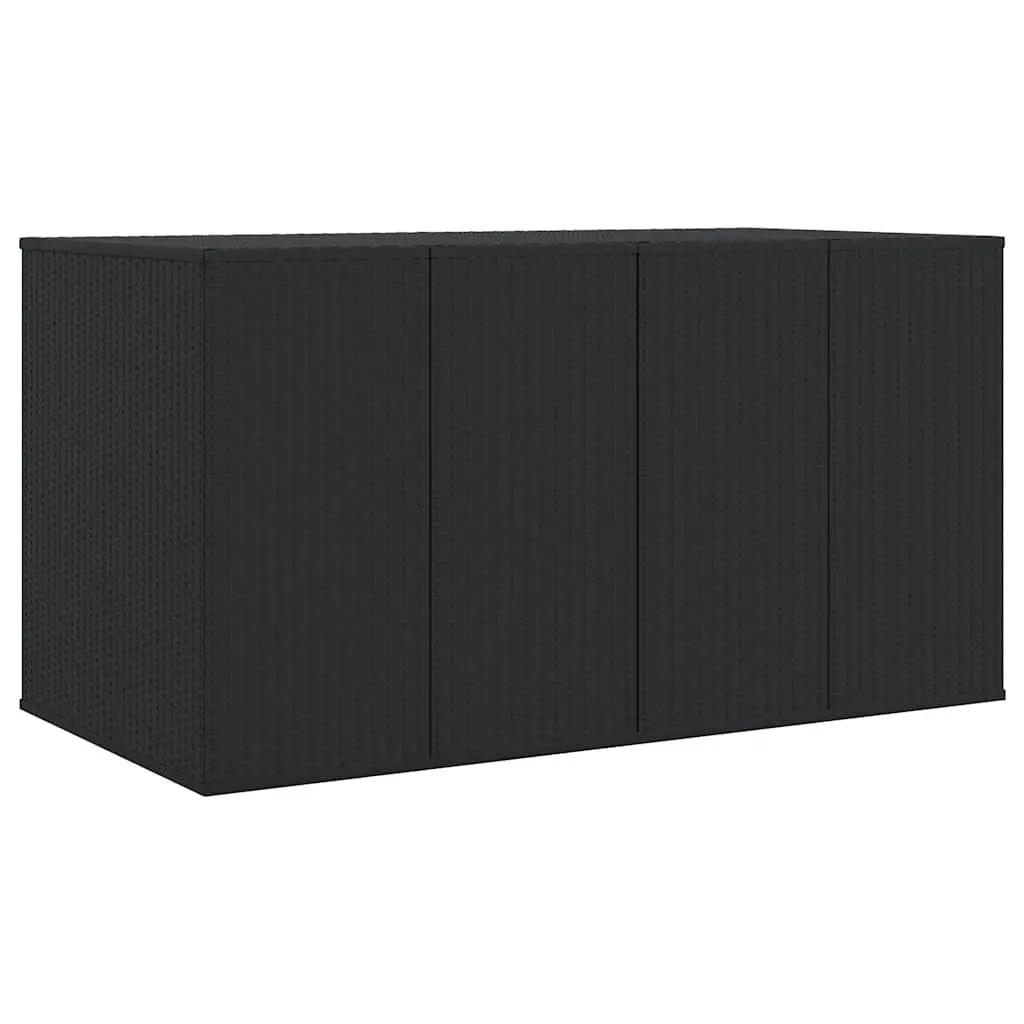 Garden Cushion Storage Box PE Rattan 194x100x103cm Black