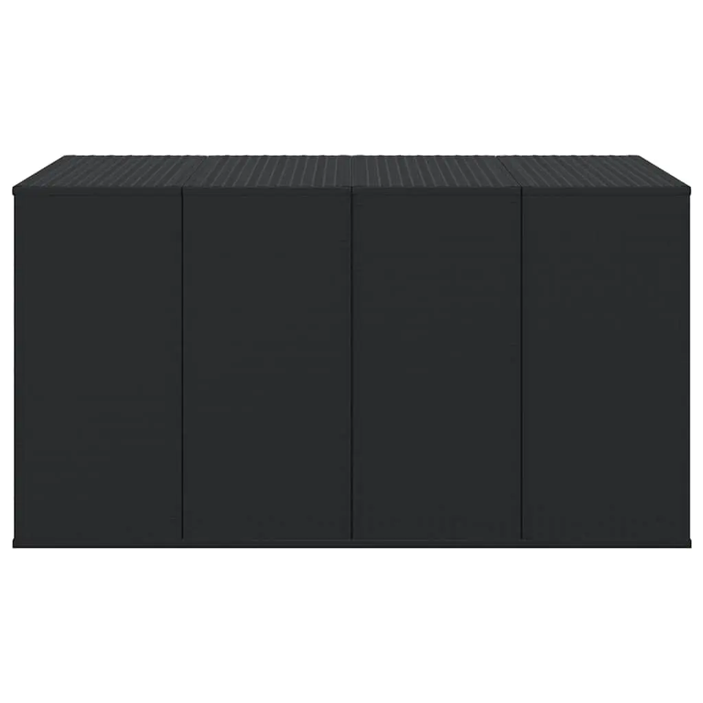Garden Cushion Storage Box PE Rattan 194x100x103cm Black