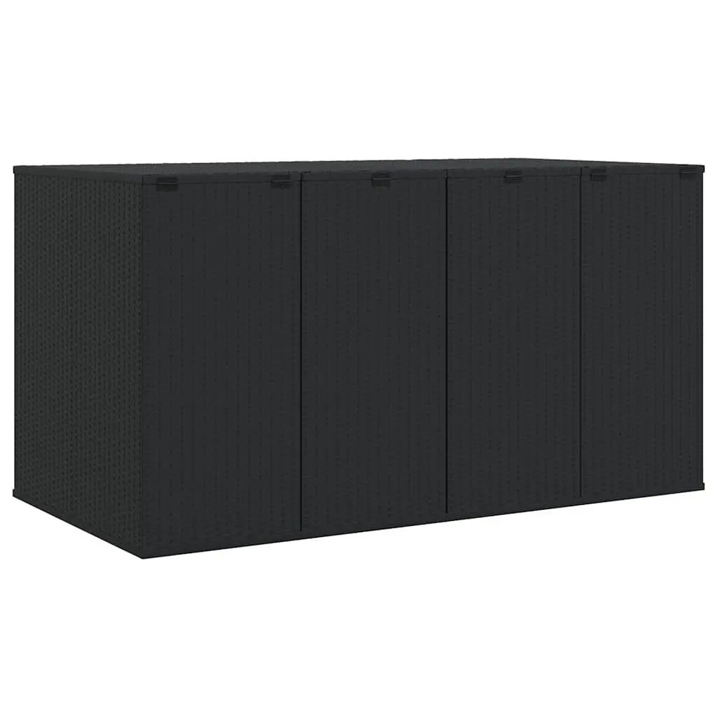 Garden Cushion Storage Box PE Rattan 194x100x103cm Black