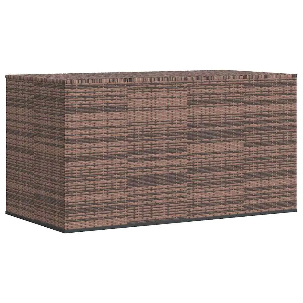 Garden Storage Box PE Rattan 194x100x103cm Brown