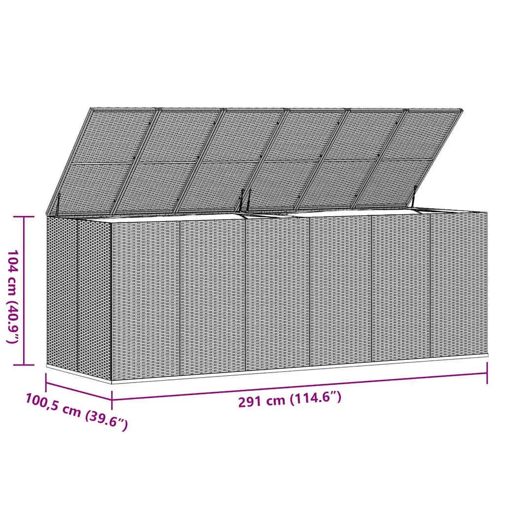 PE Rattan Garden Cushion Storage Box