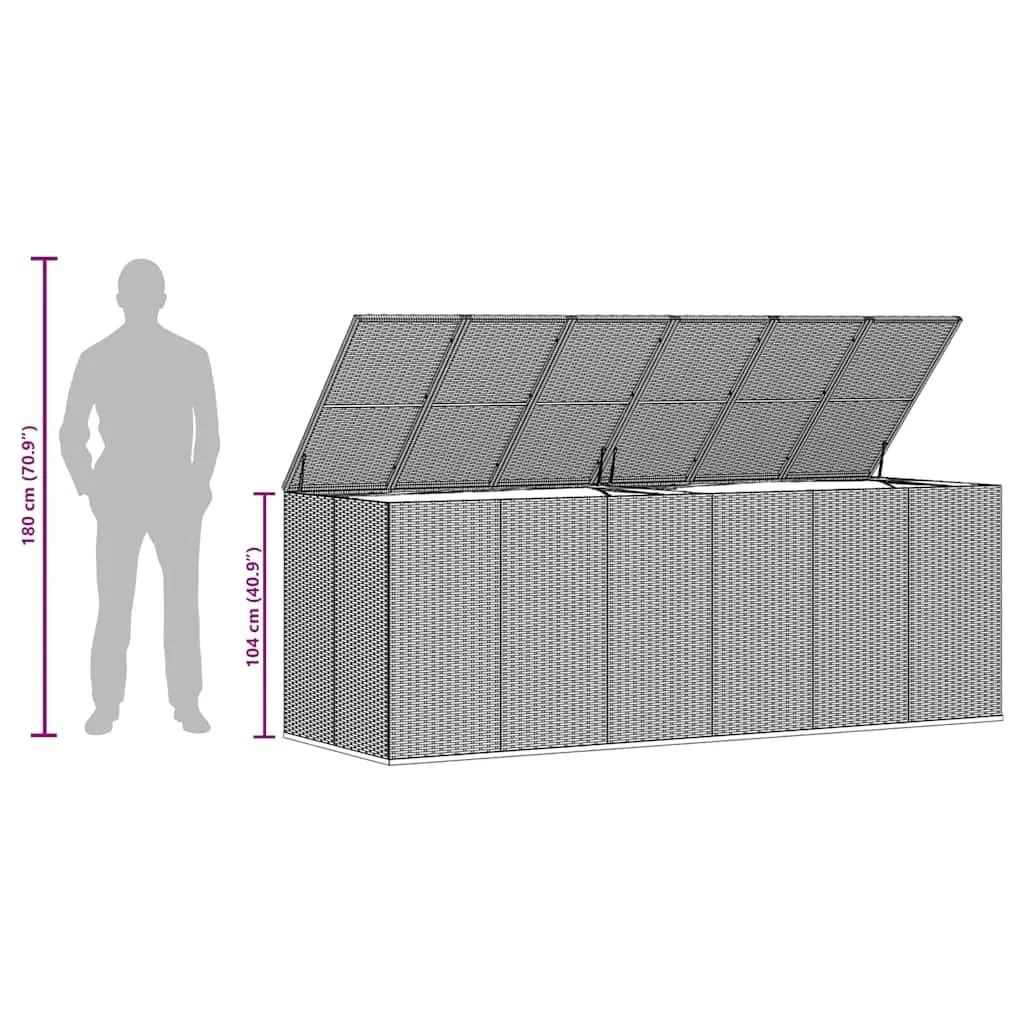 Garden Storage Box with PE Rattan Finish