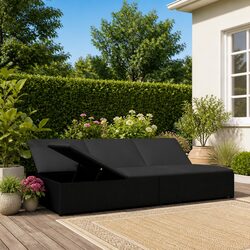 Outdoor Lounge Chair with Cushions – Convertible Sun Bed