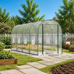 High-Quality Greenhouse with Roll-Up Windows and Steel Frame