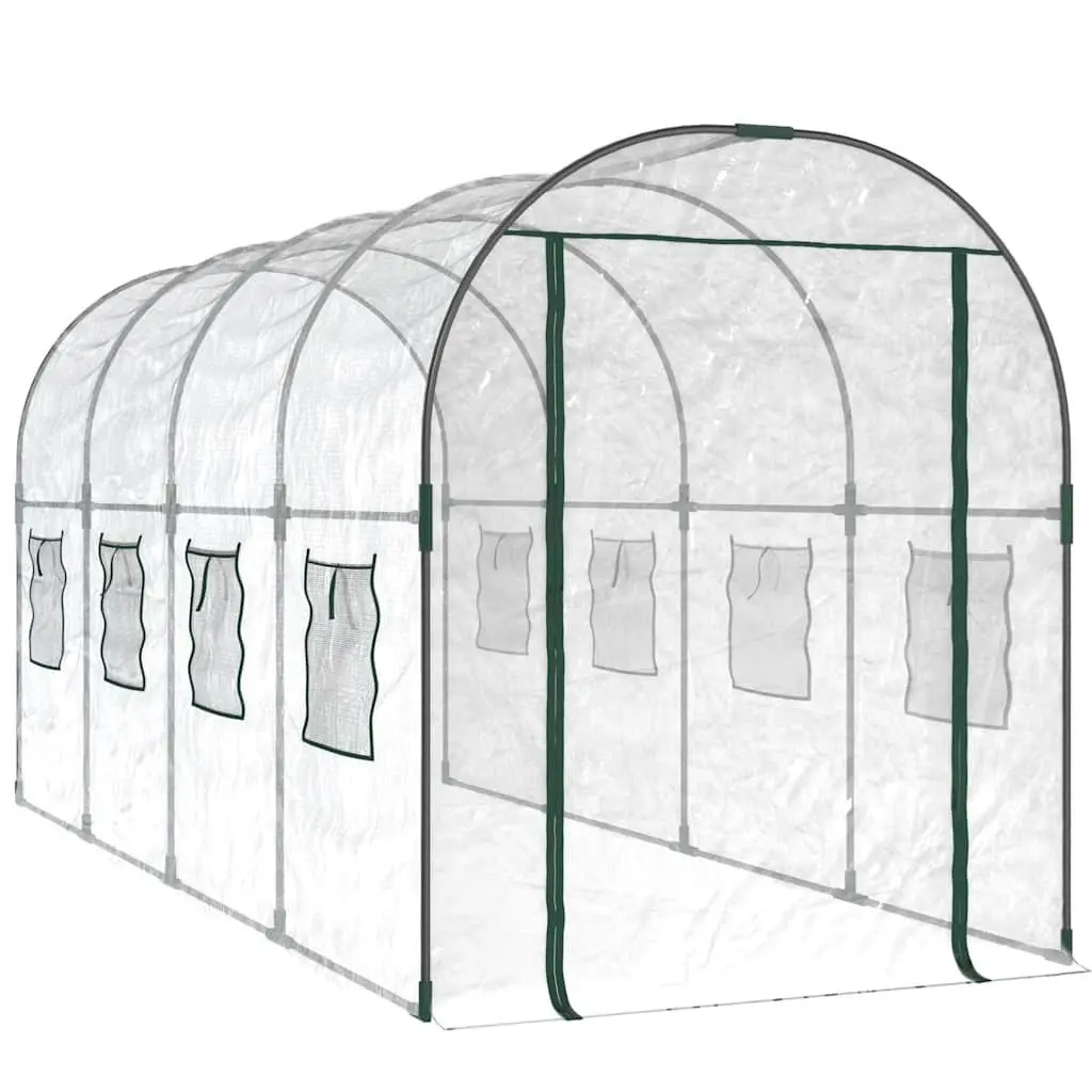 Greenhouse PVC Cover 160x400x190cm Transparent Steel Frame