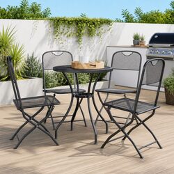 Durable Folding Garden Chairs - Set of 4 Outdoor Seating