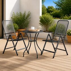 Folding Garden Chairs 2 Pcs Outdoor Seating Reclining Mesh Anthracite