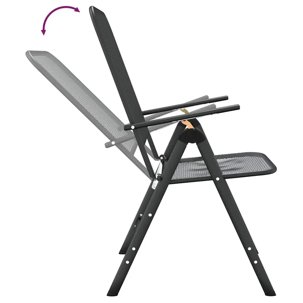 Folding Garden Chairs 2 Pcs with Reclining Feature