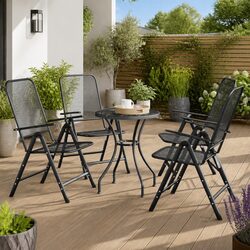 Premium Folding Garden Chairs 4 pcs Outdoor Patio Set