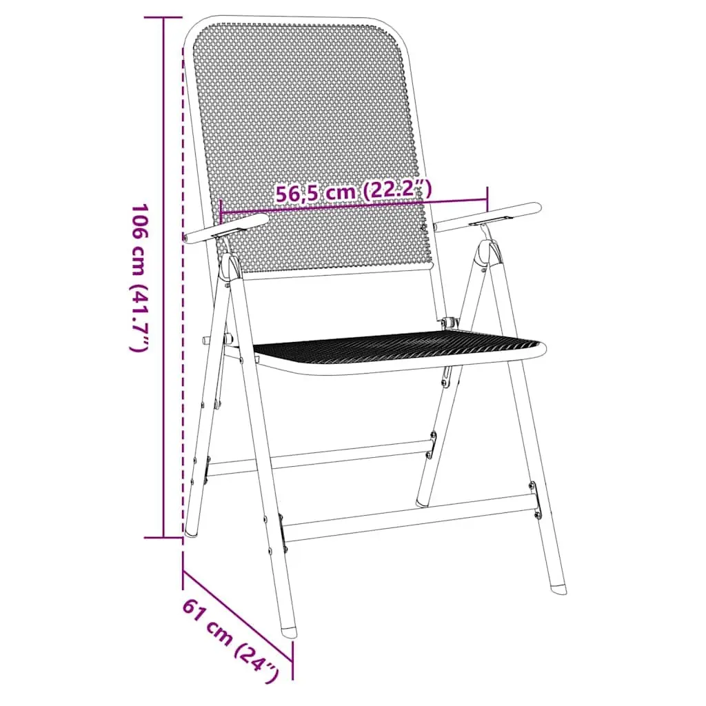 Folding Garden Chairs Iron Anthracite 4 Piece Outdoor Patio Seating