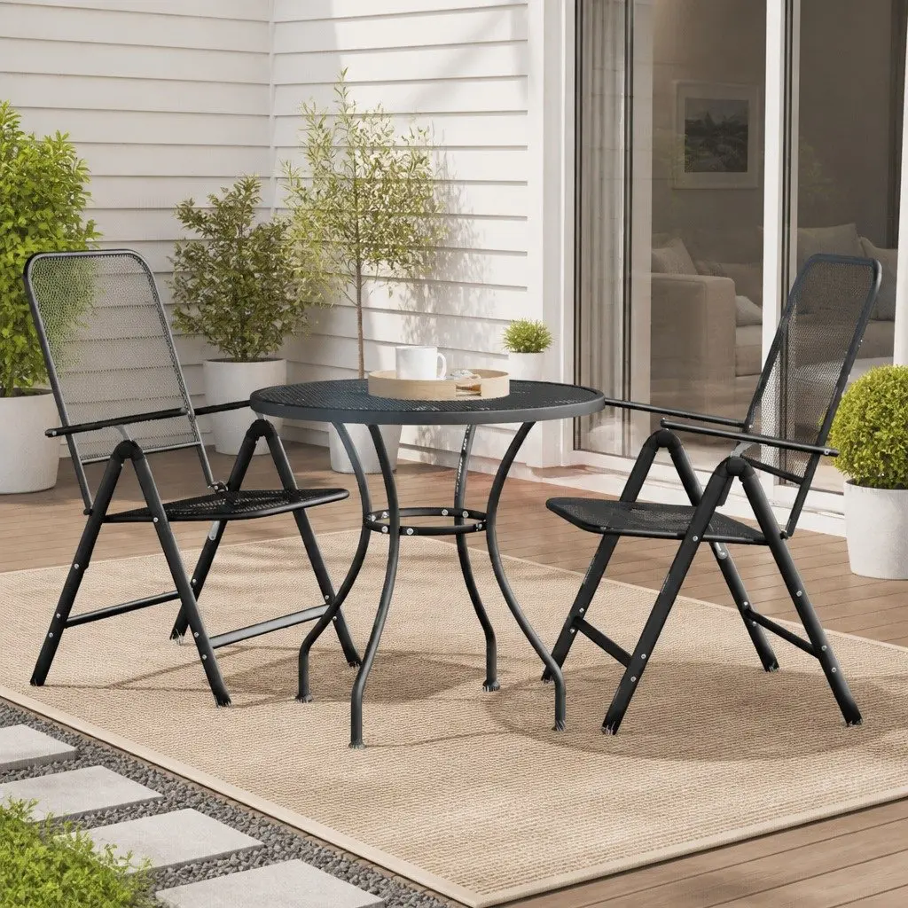 Anthracite Round Outdoor Dining Table Ø80cm