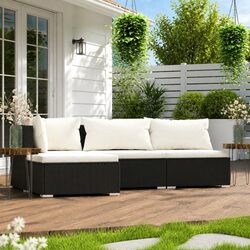 High-Quality Outdoor Garden Lounge Set 4 Piece in Black