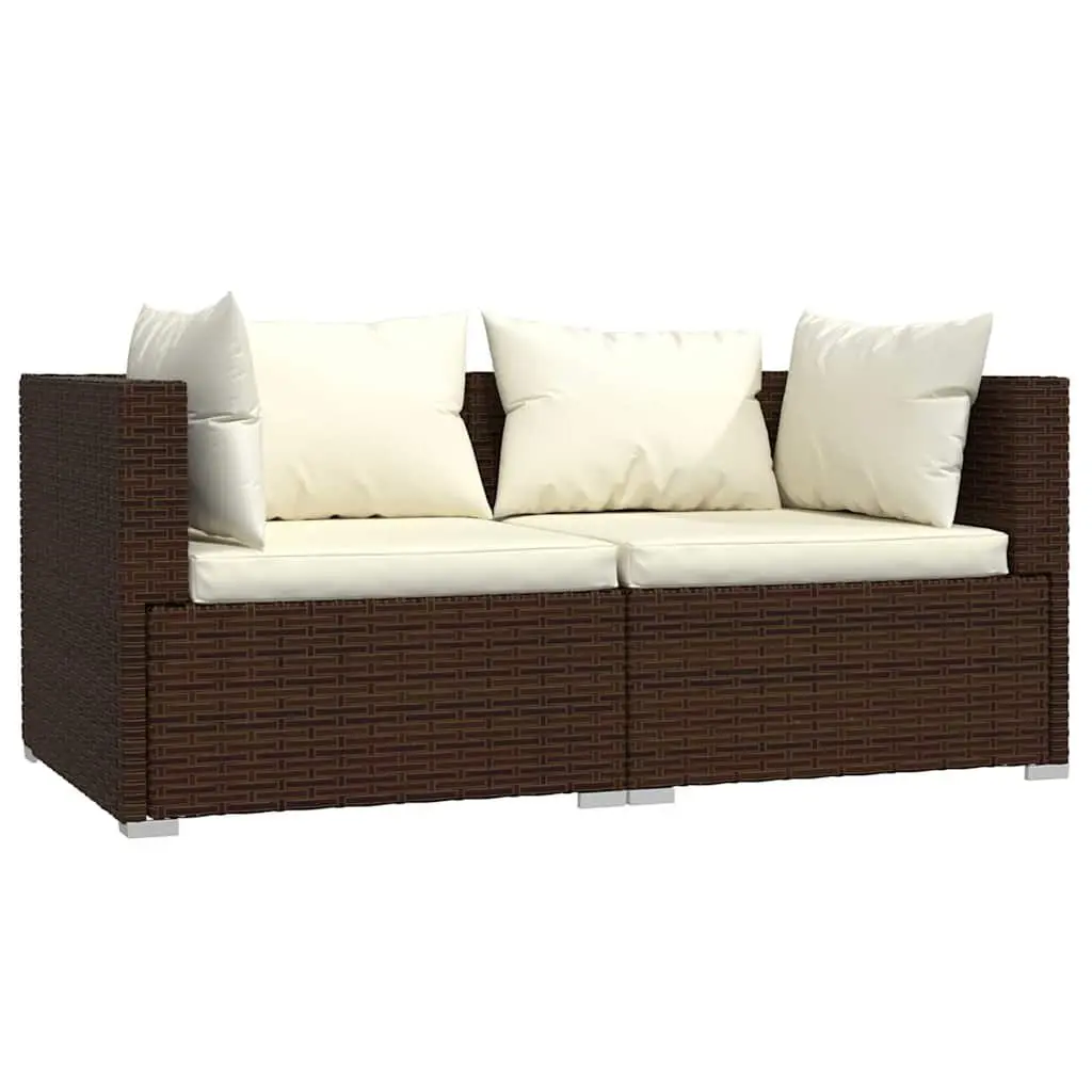 3-Piece Garden Lounge Set with Rattan Sofa
