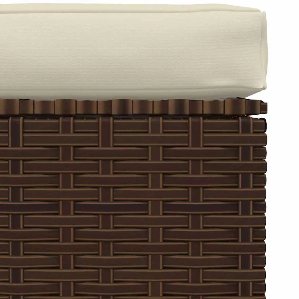 Brown Garden Footrest Ottoman 70x70x30cm