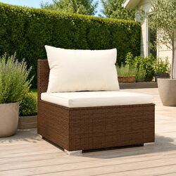 Brown Modular Outdoor Sectional Middle Sofa for Gardens