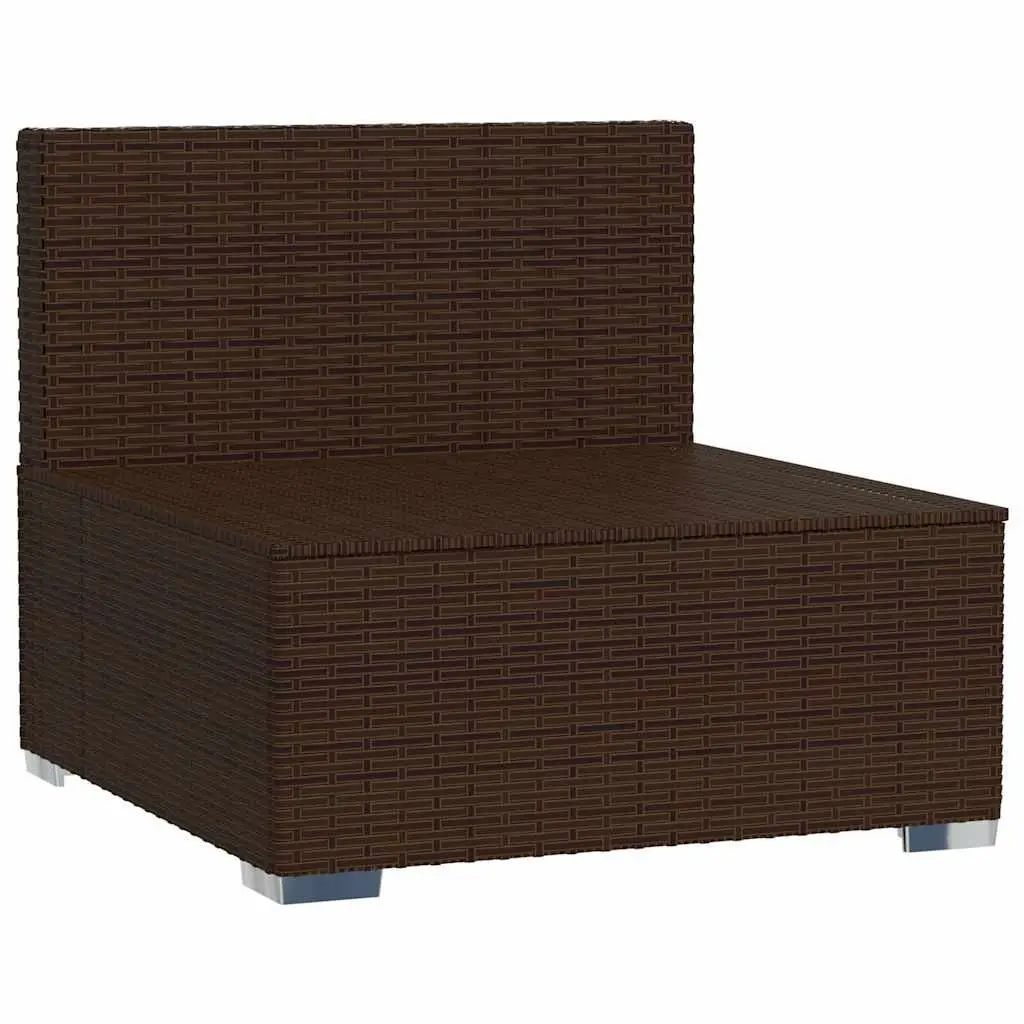 Brown Modular Outdoor Sectional Middle Sofa for Gardens