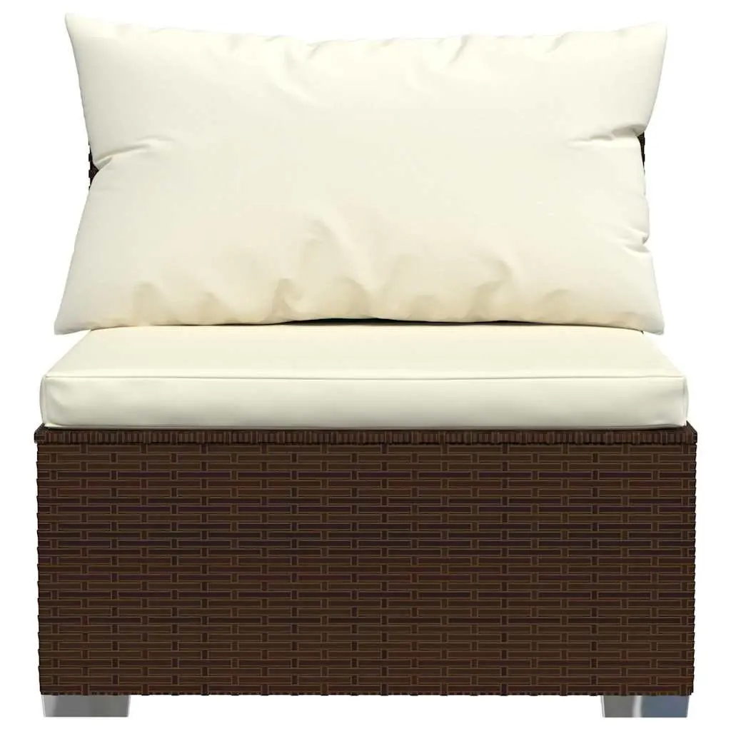 Brown Modular Outdoor Sectional Middle Sofa for Gardens