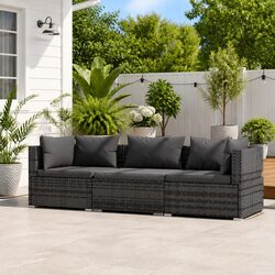 Durable 3-Seater Outdoor Sofa with Removable Cushions