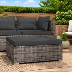Durable Garden Footrest Ottoman with Removable Cushion