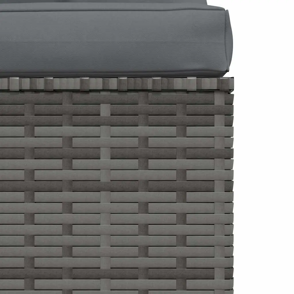 Grey Poly Rattan Middle Sofa for Outdoor Relaxation