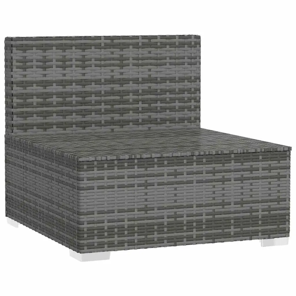 3-Seater Garden Sofa Grey Rattan Outdoor Seating