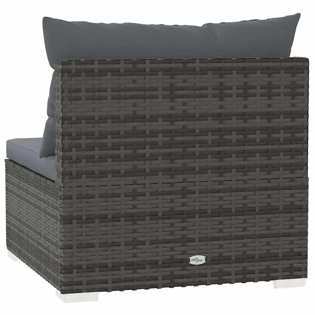 3-Seater Garden Sofa Grey Rattan Outdoor Seating