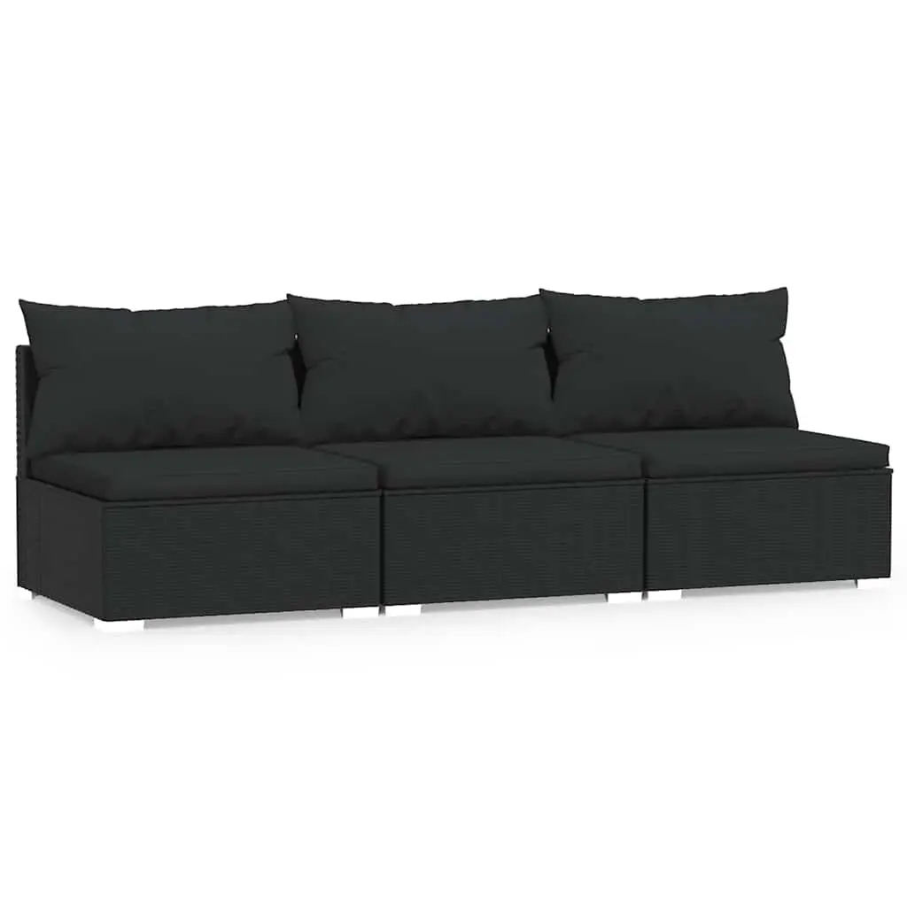 3-Seater Rattan Modular Sofa for Outdoor Use
