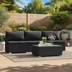 Sturdy Modular Rattan Sofa Set for Outdoor Relaxation