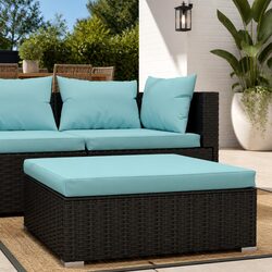 Durable Garden Footrest Ottoman with Removable Cushion