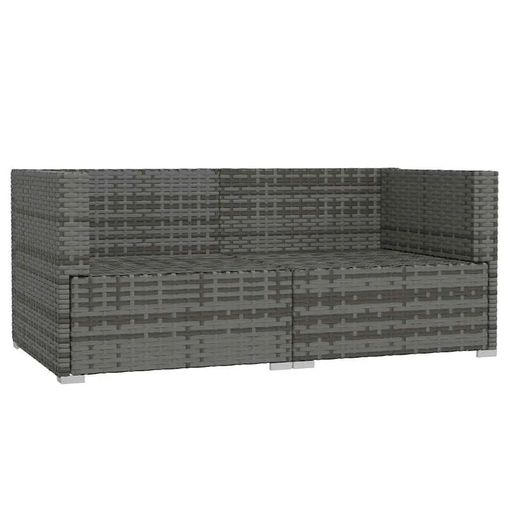 2-Seater Outdoor Sofa PE Rattan Grey Modular Garden Patio Furniture