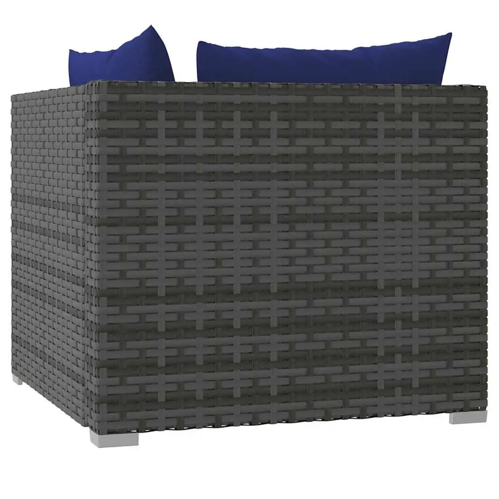 2-Seater Outdoor Sofa PE Rattan Grey Modular Garden Patio Furniture
