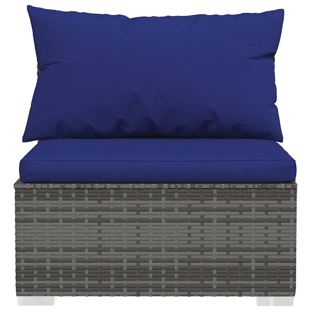 Grey Modular Outdoor Middle Sofa with Cushions