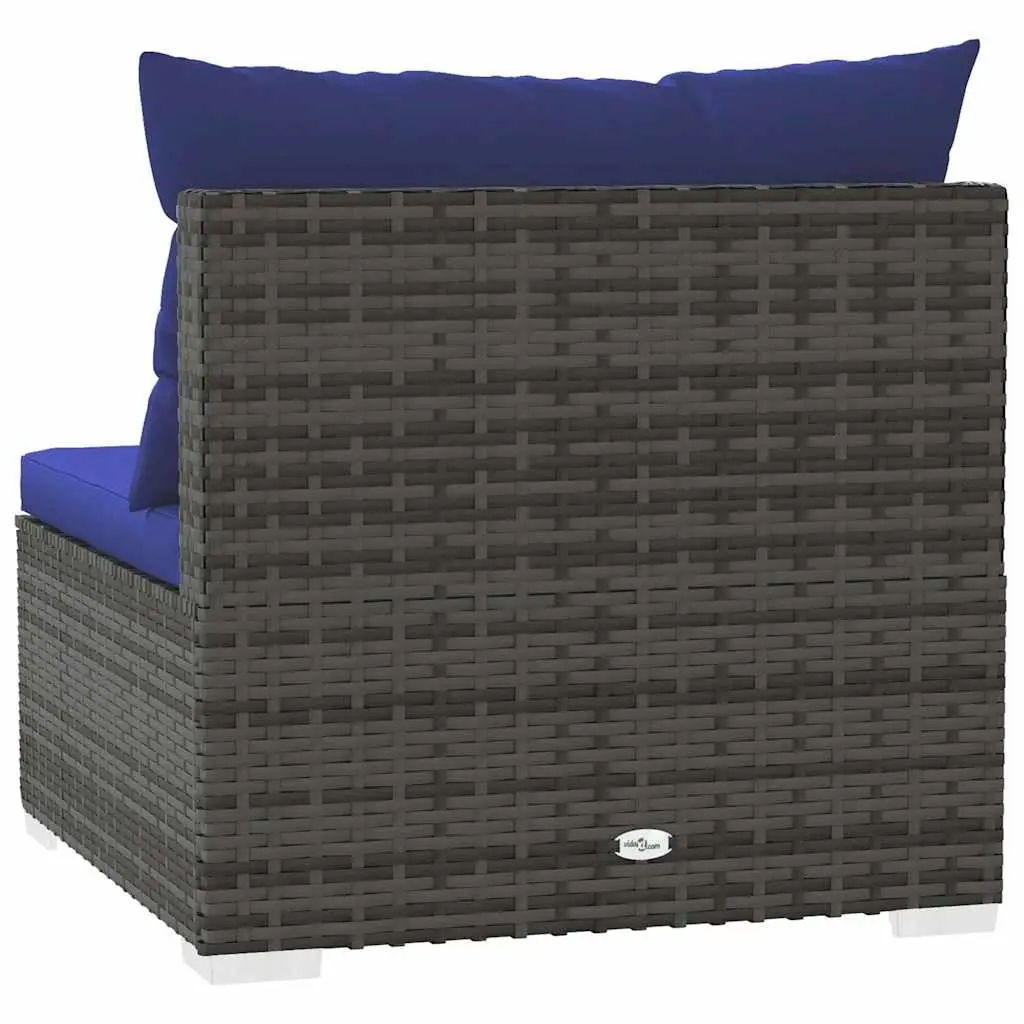 Grey Modular Outdoor Middle Sofa with Cushions