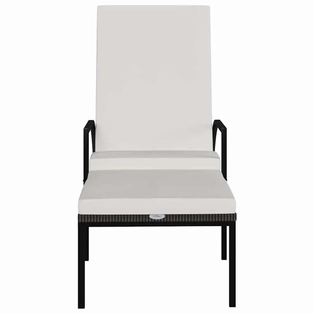 Sun Lounger Steel Brown Adjustable Backrest Outdoor Lounge Chair