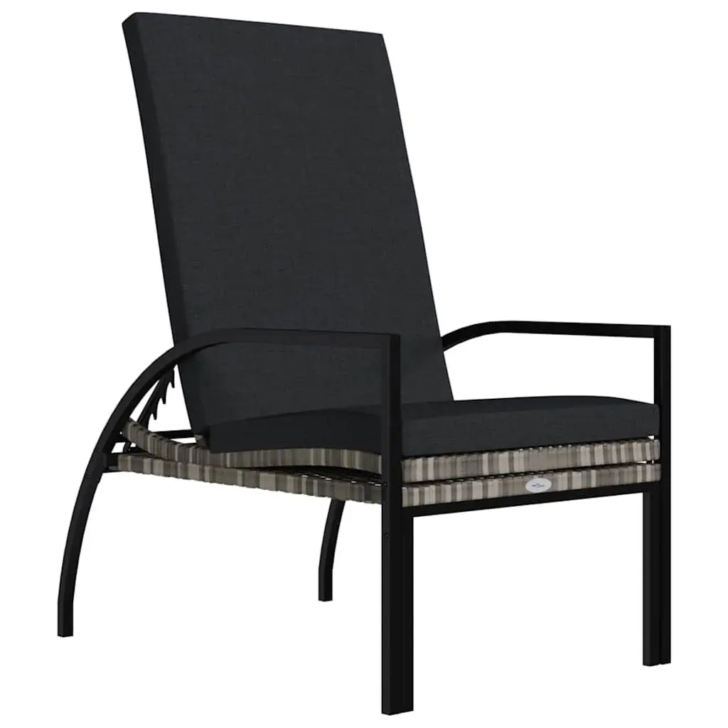 Adjustable Backrest Sun Lounger with Footrest in Grey