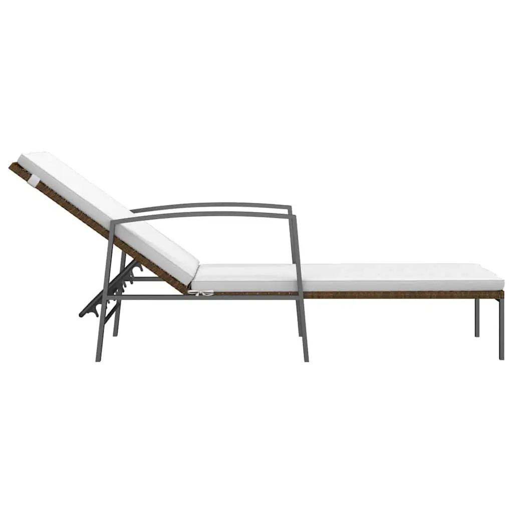 Adjustable Backrest Outdoor Lounger with Steel Frame