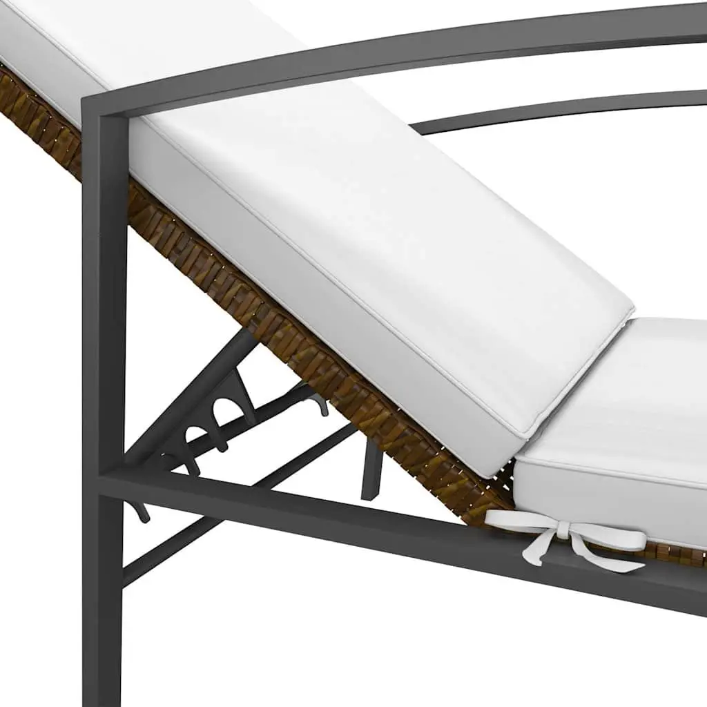 Adjustable Backrest Outdoor Lounger with Steel Frame