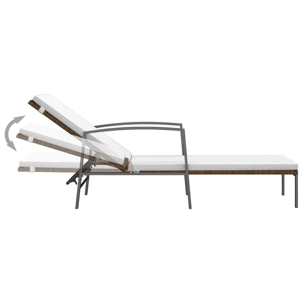 Adjustable Backrest Outdoor Lounger with Steel Frame
