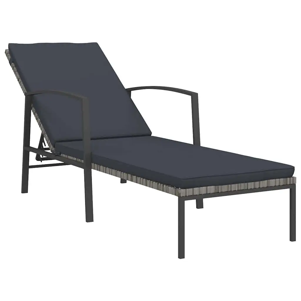 Sun Lounger with Integrated Side Table Set