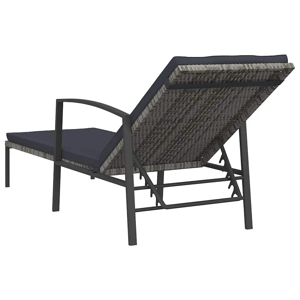 Sun Lounger with Integrated Side Table Set