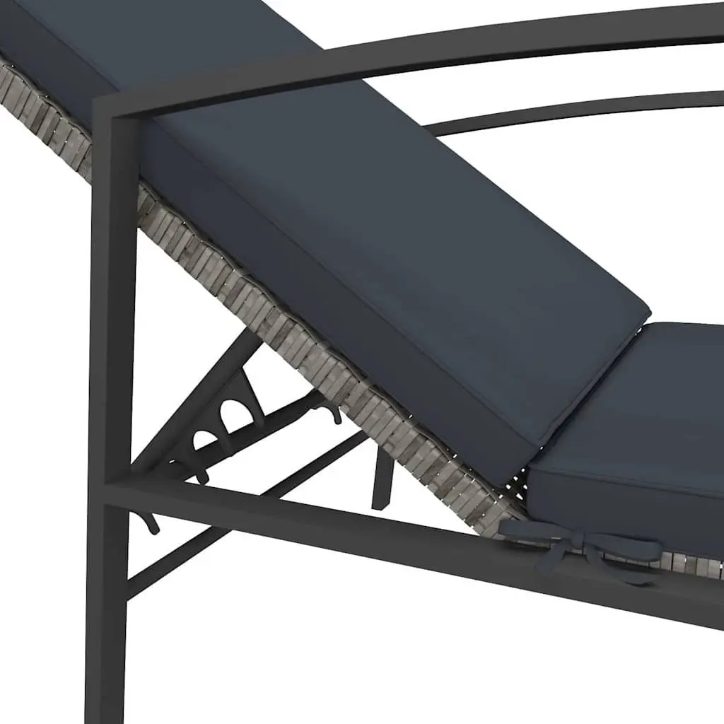 Sun Lounger with Integrated Side Table Set