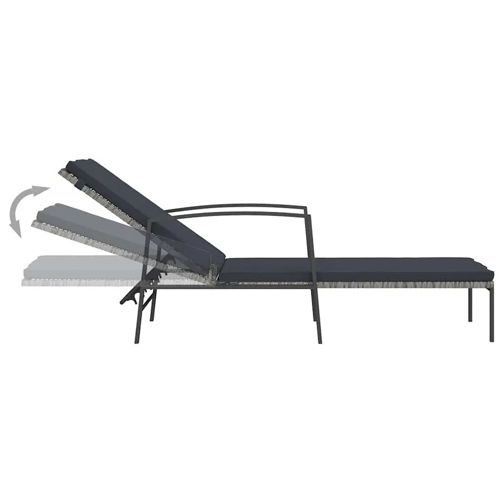 Sun Lounger with Integrated Side Table Set